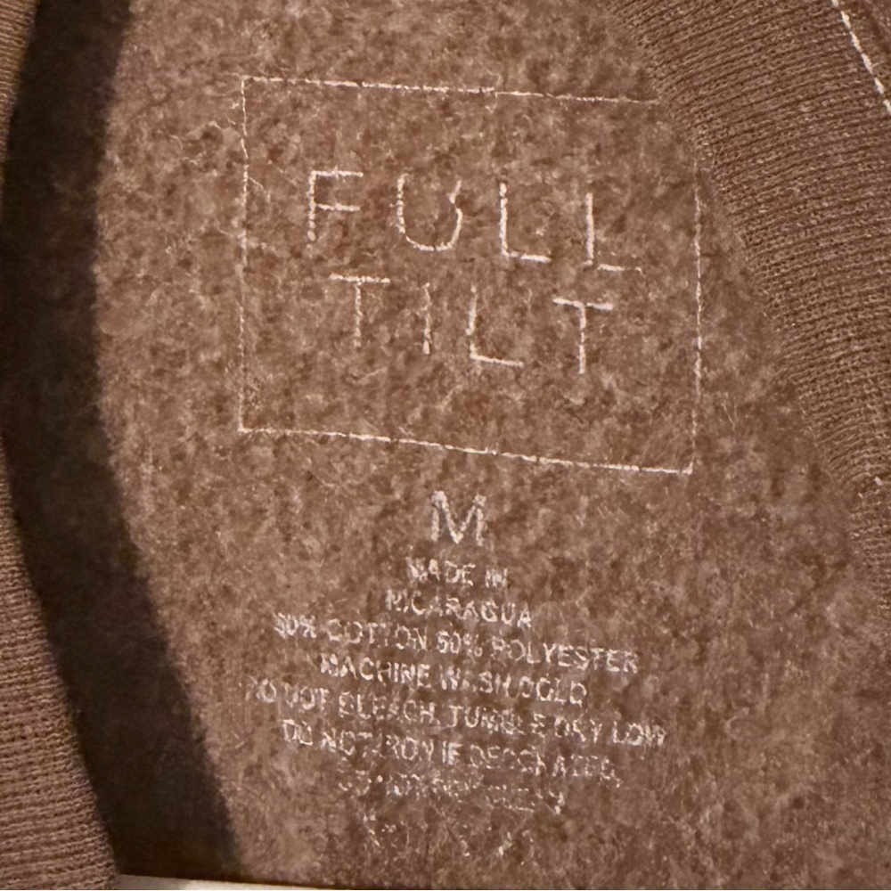 Full Tilt Brown Crewneck Sweater with Skateboard Graphic - Picture 3 of 4